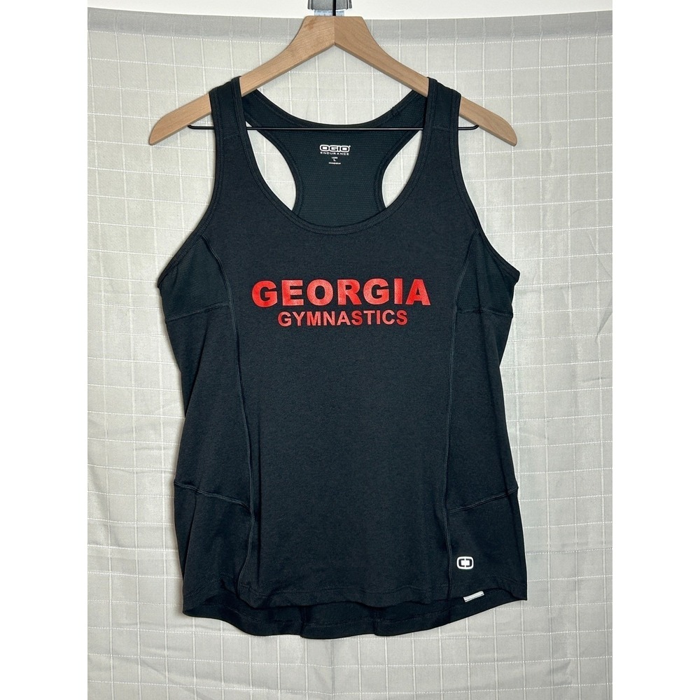 OGIO UGA Georgia Gymnastics Tank Top Womens Large Racerback Black Red NCAA